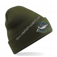 Zimní čepice barvy khaki s výšivkou rybáři - Petrův zdar