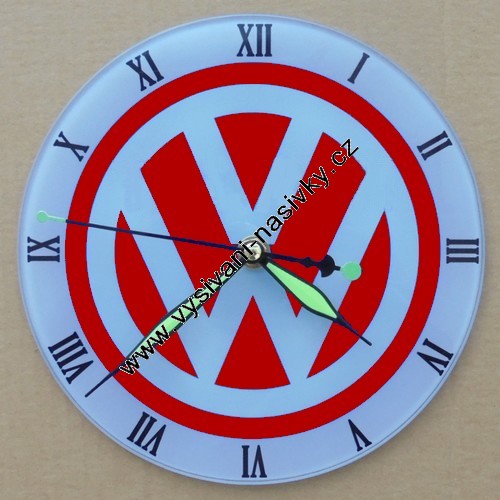 Hodiny VOLKSWAGEN červený - Kliknutím na obrázek zavřete