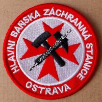 Vyšívaná nášivka Hlavní báňská záchranná stanice Ostrava