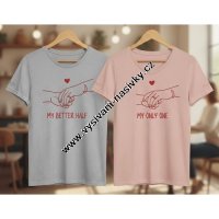 Párová trička s výšivkou Valentýn