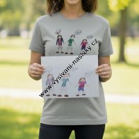 Dámské tričko s dětskou kresbou